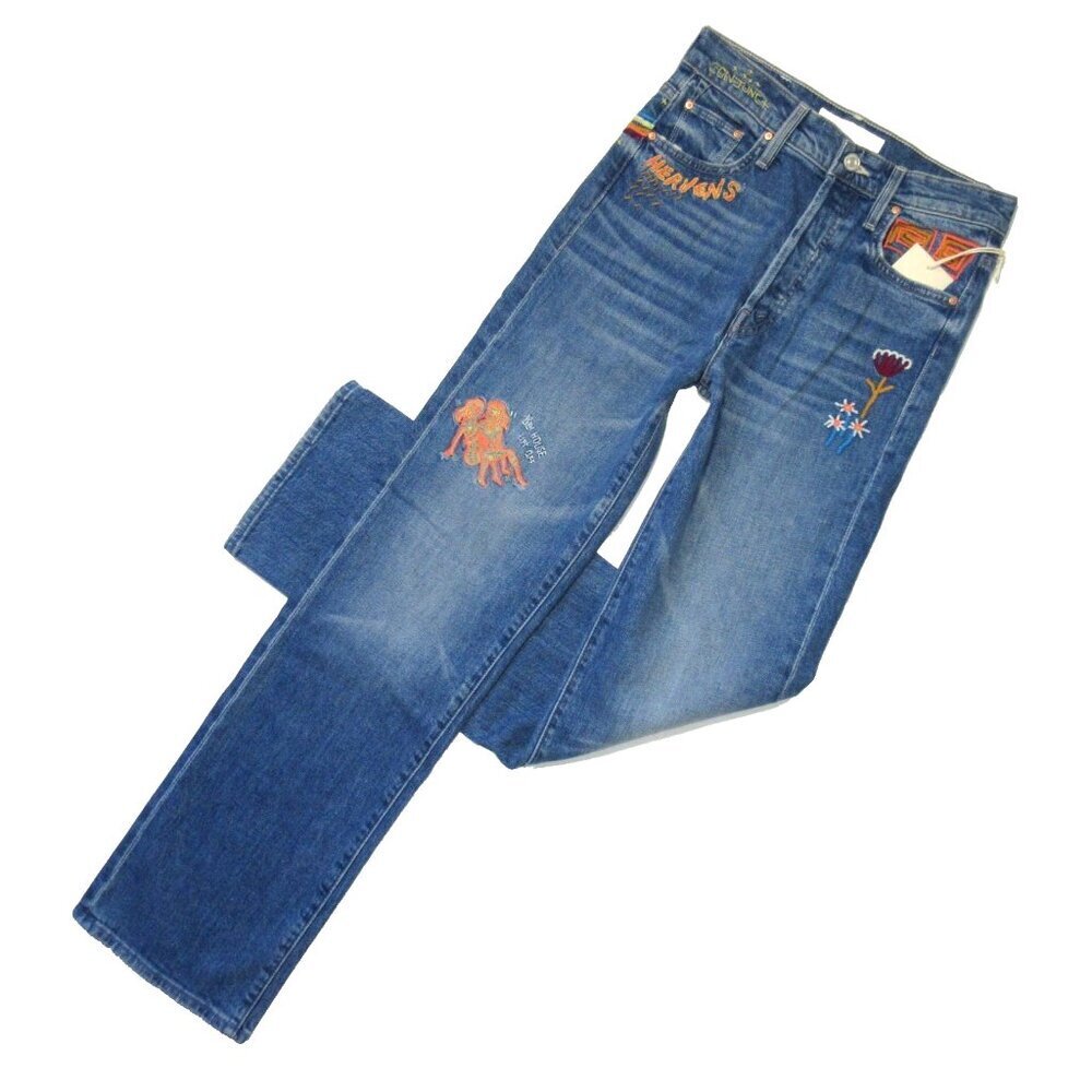 NWT Mother Superior Rambler Sneak in Running With Scissors Embroidered Jeans 25